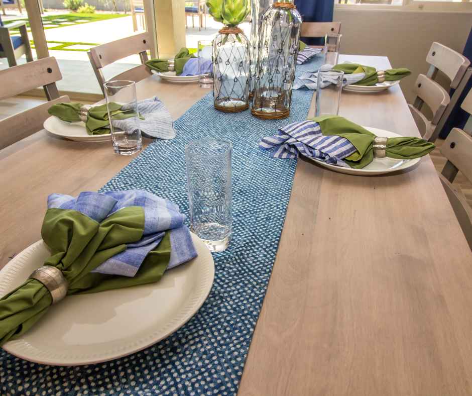 Decorated table with a table runner