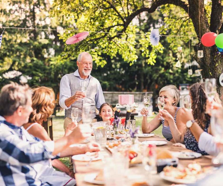 Backyard graduation party