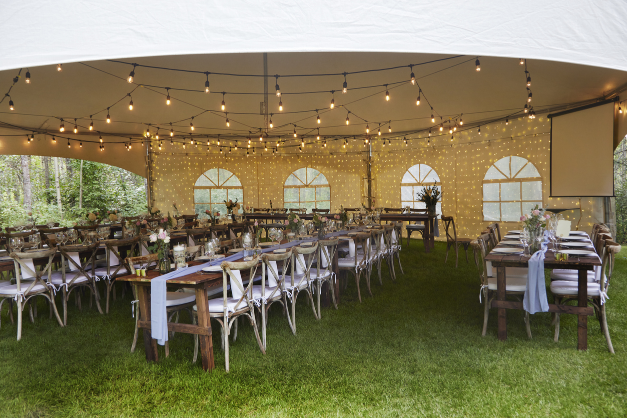Outdoor wedding tent