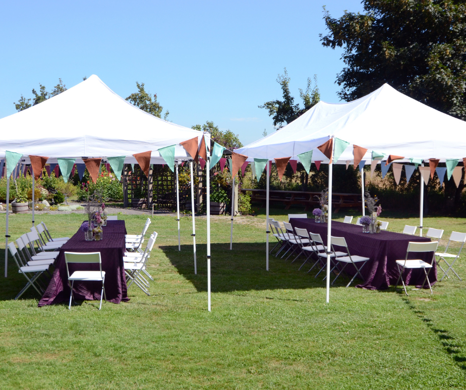 Outdoor tents for an event